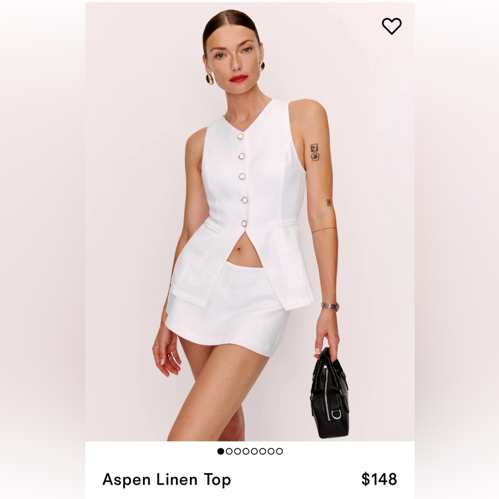 Reformation aspen linen top - new with tags. Size 0.